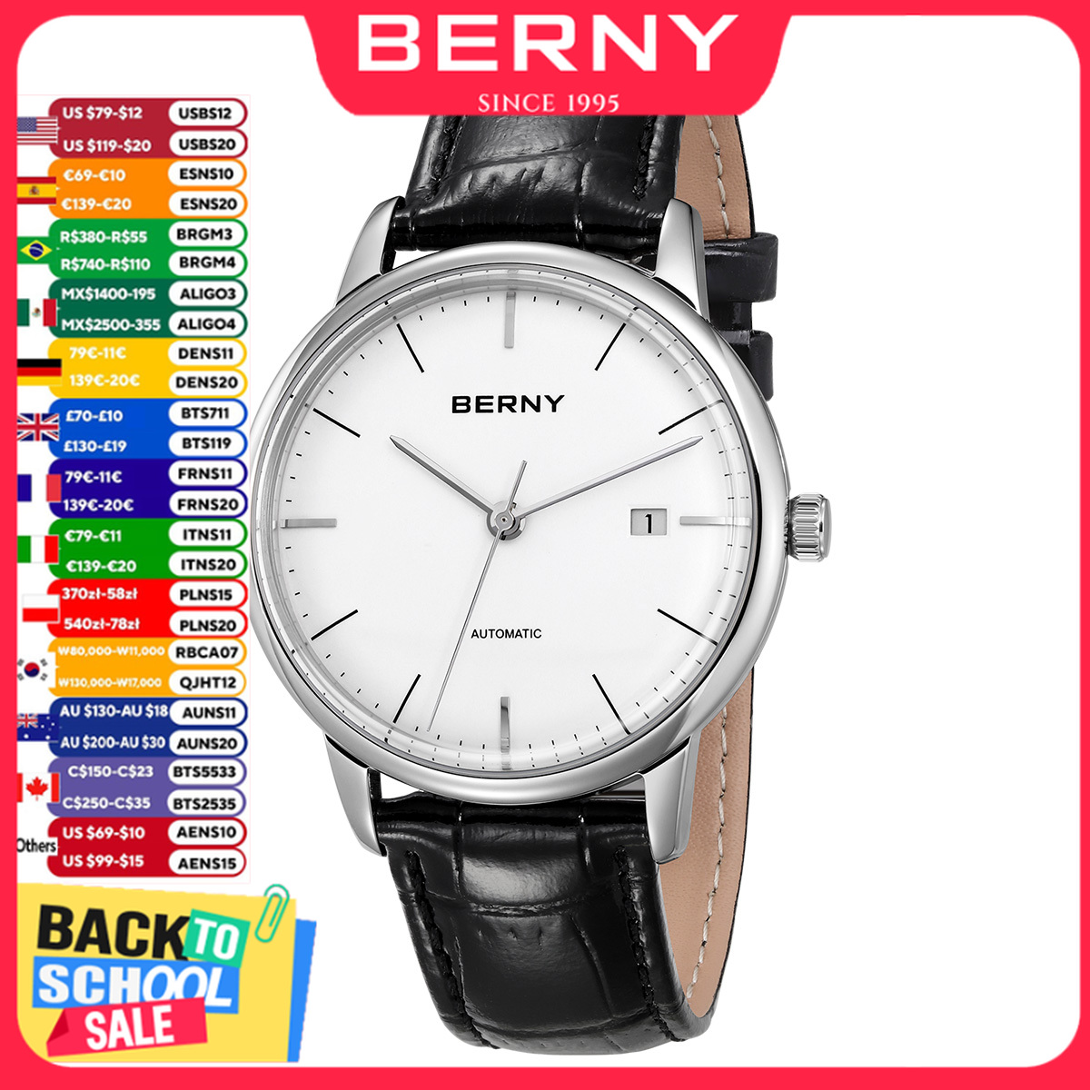 Seiko Watch Presage - BERNY Mechnical Men Watch MIYOTA 9015