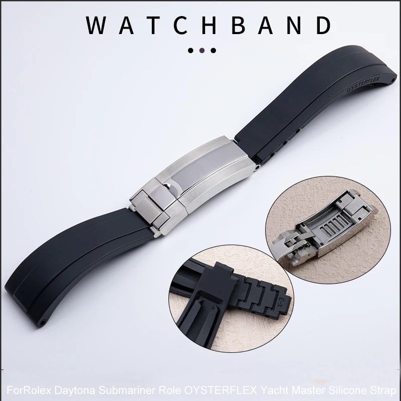 Rubber Short Buckle Watchband  - Rolex Watch Daytona recension och pris