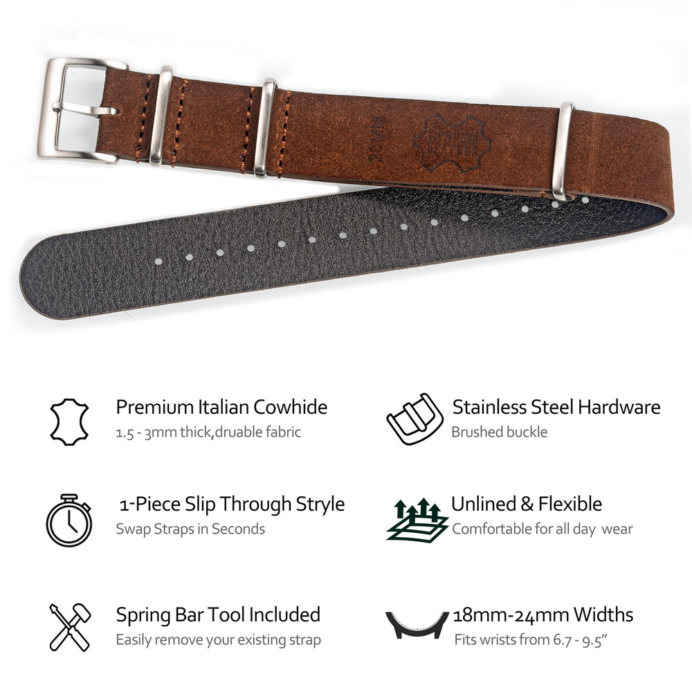 HEMSUT Genuine Leather Watch B - Tropic Strap Vintage recension och pris