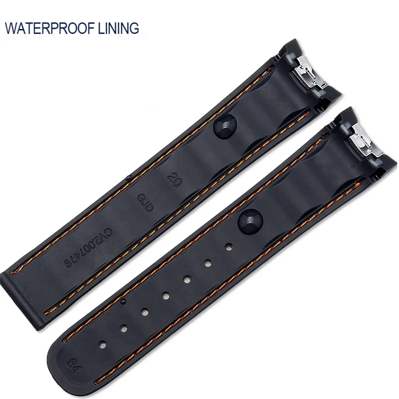 Curved 20mm Rubber Watchband F - Omega Watch Seamaster recension och pris