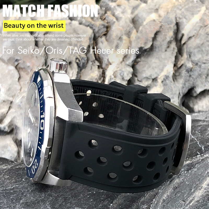 22mm 21mm 20mm Silicone Watch  - Seiko Watch 5 Sports recension och pris